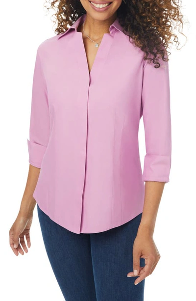 Shop Foxcroft Taylor Fitted Non-iron Shirt In Rose Frost