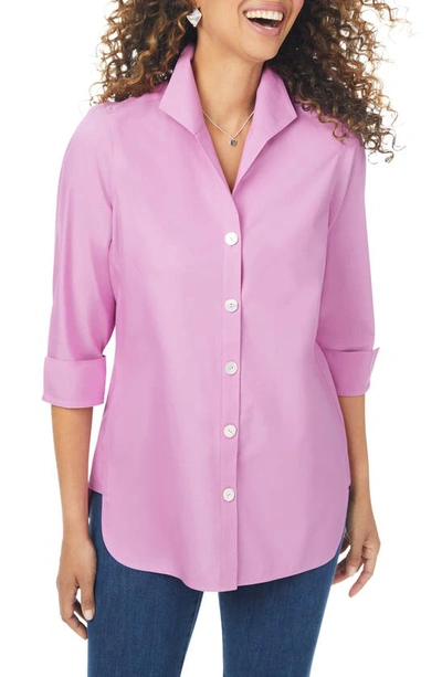 Shop Foxcroft Pandora Non-iron Cotton Shirt In Rose Frost