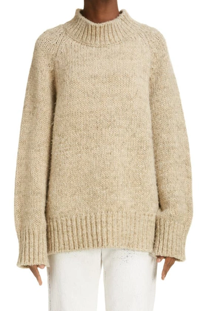 Shop Maison Margiela Oversize Alpaca Blend Sweater In Beige
