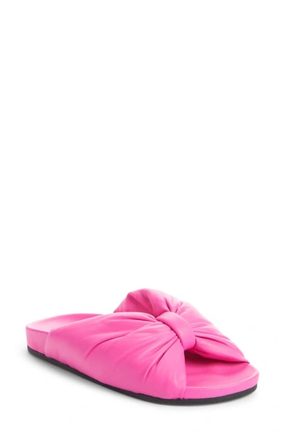 Shop Balenciaga Puffy Slide Sandal In Fluo Pink/ White