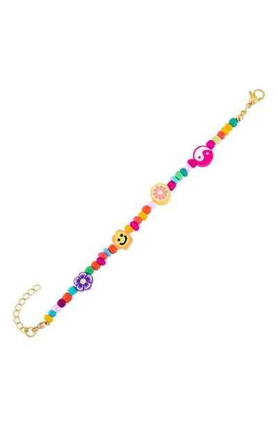 Shop Adinas Jewels Neon Beaded Bracelet In Multi-color