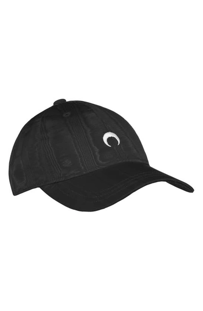 Shop Marine Serre Moon Logo Embroidered Moiré Baseball Cap In Black