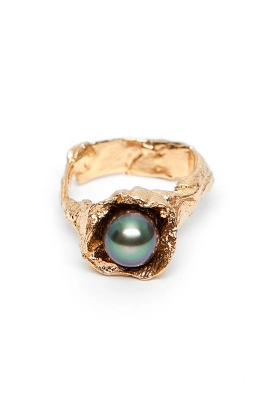 Shop Alice Waese Small Hydra Tahitian Pearl Ring In 14k / Tahitian Pearl