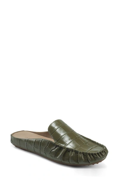 Shop Aerosoles West Mule In Olive Leather