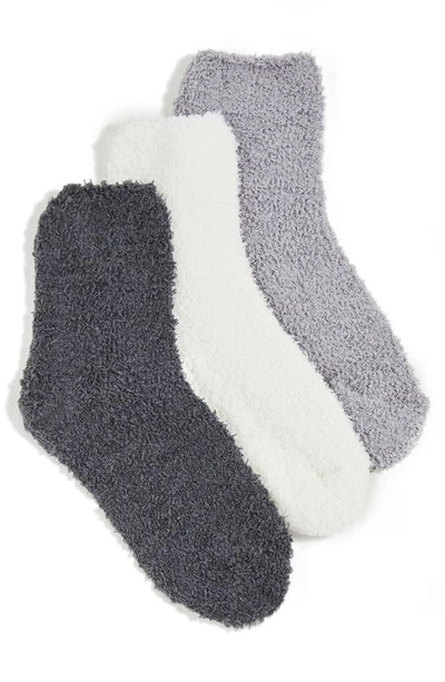 Shop Stems 3-pack Lounge Ankle Socks In Ivory/ Grey/ Charcoal