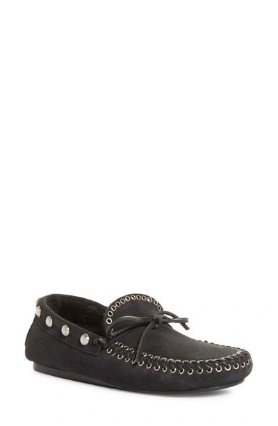 Shop Isabel Marant Faomee Genuine Shearling Lined Loafer In Faded Black
