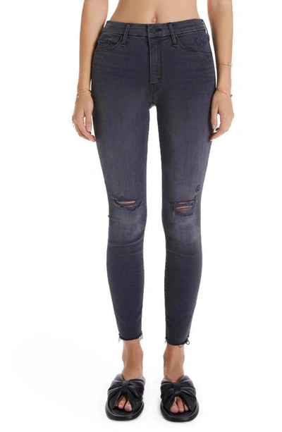 Shop Mother The Looker Frayed Ankle Skinny Jeans In Burned Out Lanterns