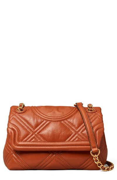 Tory Burch Small Fleming Convertible Lambskin Leather Crossbody Wallet In  Roasted Habanero | ModeSens