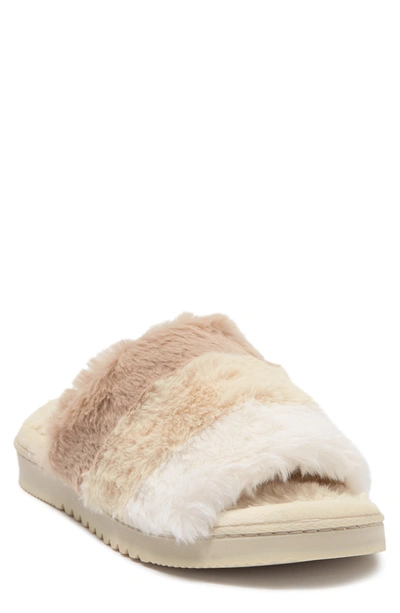 Shop Abound Wilder Faux Fur Slipper In Beige Multi