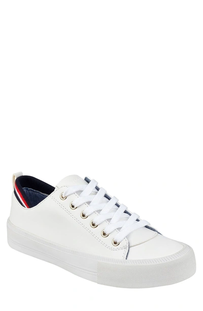 Shop Tommy Hilfiger Lace Up Sneaker In Whmll