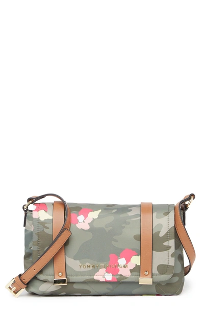 Tommy Hilfiger Amelia Quilted Nylon Floral Print Crossbody Bag In  Green/multi | ModeSens