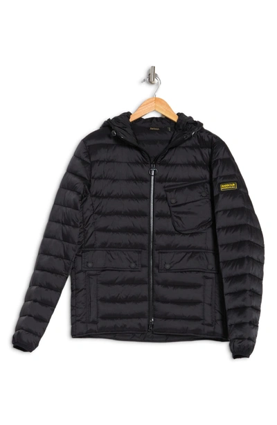 Shop Barbour Ouston Quilted Hooded Puffer Jacket In Black