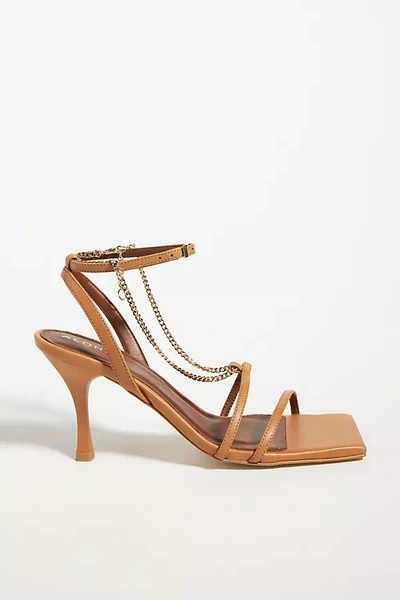 Shop Alohas Strappy Chain Heeled Sandals In Yellow