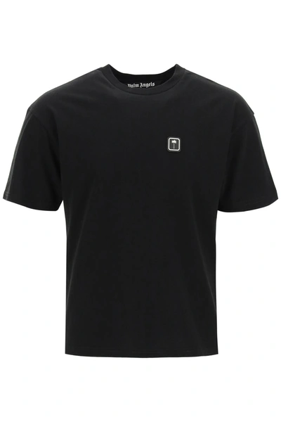 Shop Palm Angels Logo T-shirt In Black White (black)