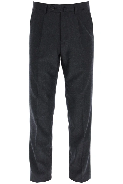 Shop Caruso Superfine Wool Trousers In Dark Grey (grey)