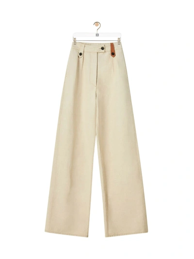 Shop Loewe Flare Trousers In Desert