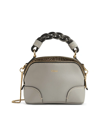 Shop Chloé Mini Bag Chain Braided Handle In Stormy Grey