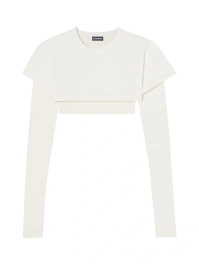 Shop Jacquemus La Double Tshirt In Off White Off White