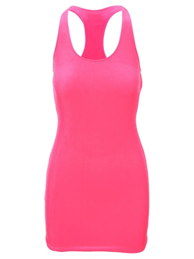 Shop Vetements Velvet Mini Dress In Hot Pink