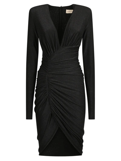 Shop Alexandre Vauthier Ruched Dress In Black