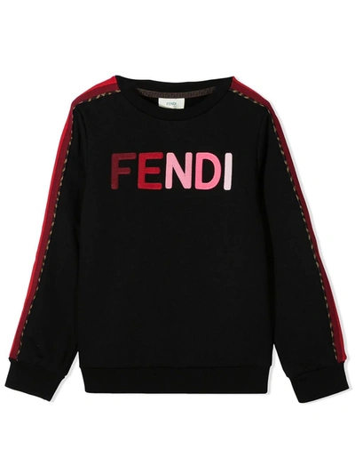 Shop Fendi Black Cotton Sweatshirt In Nero