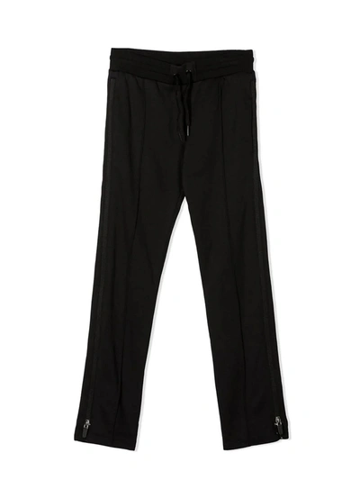 Shop Givenchy Black Cotton Blend Trousers In Nero