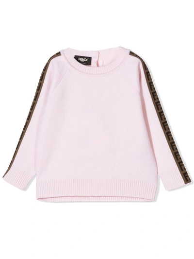 Shop Fendi Pink Virgin Wool Sweater In Rosa