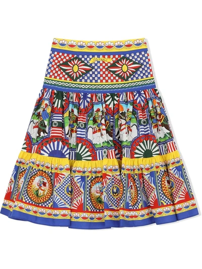 Shop Dolce & Gabbana Multicolour Cotton Skirt In Multicolor