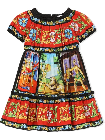 Shop Dolce & Gabbana Multicolour Cotton Dress In Multicolor