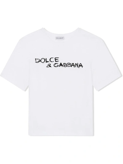 Shop Dolce & Gabbana White Cotton T-shirt In Bianco