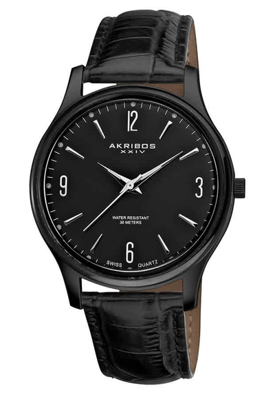 Shop Akribos Xxiv Akribos Black Dial Black Ion-plated Mens Watch Ak539bk
