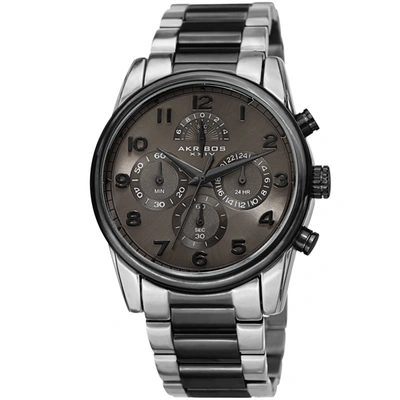 Shop Akribos Xxiv Chronograph Quartz Grey Dial Mens Watch Ak1042ttb In Black,grey,silver Tone,two Tone