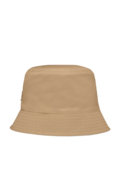 Shop Prada Women's Logo-embellished Shell Bucket Hat In Neutral