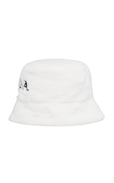 Shop Prada Women's Terry Bucket Hat In Black,white