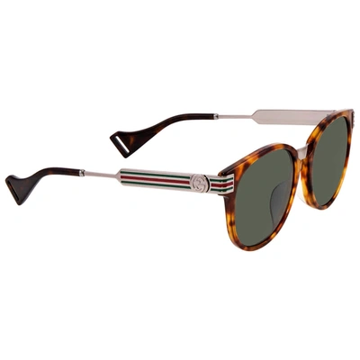Shop Gucci Green Round Unisex Sunglasses Gg0586s 002 50