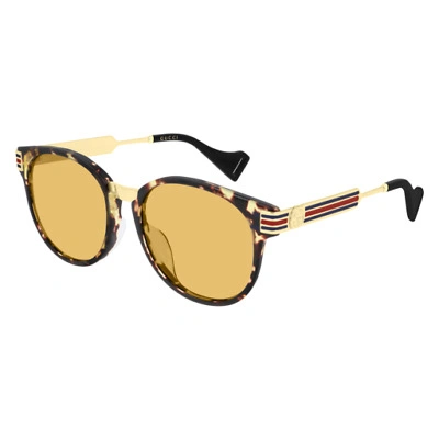 Shop Gucci Yellow Sport Unisex Sunglasses Gg0586sa-003 55 In Gold Tone,yellow