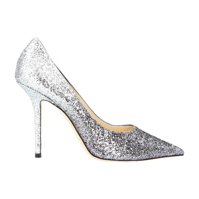 Shop Jimmy Choo Love 100 Pumps In Anthracite Silver