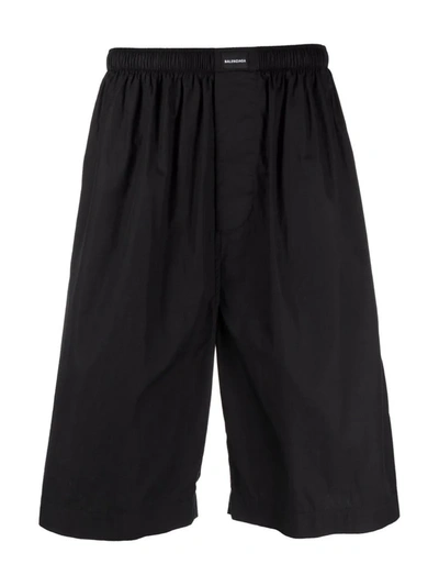 Shop Balenciaga Knee-length Pyjama Shorts In Black