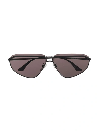 Shop Balenciaga Bridge D-frame Sunglasses In Black