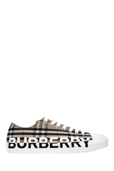 Shop Burberry Vintage Check Sneakers In Brown