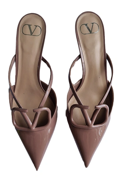 Shop Valentino V Mules In Brown