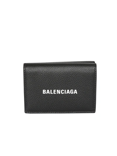 Balenciaga Leather Cash Mini Wallet In Black | ModeSens