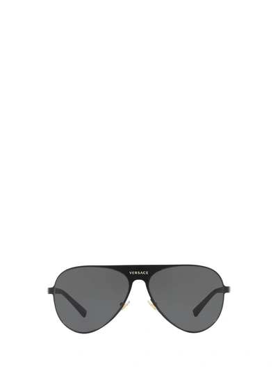 Shop Versace Eyewear Logo Detailed Sunglasses In Black