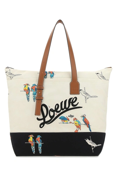 Shop Loewe Logo Printed Zip Tote Bag In Multi