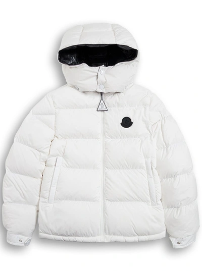 Shop Moncler Enfant Ercan Logo Printed Puffer Jacket In White