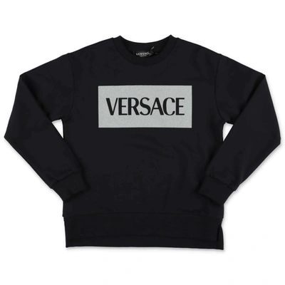 Shop Versace Kids Logo Printed Sweatshirt In Black