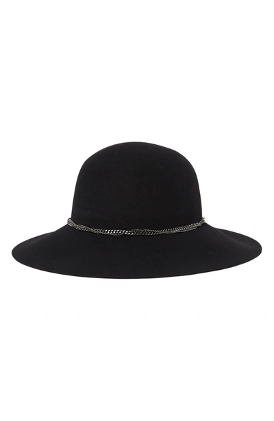Shop Phenix Curb Chain Trim Floppy Hat In 001blk