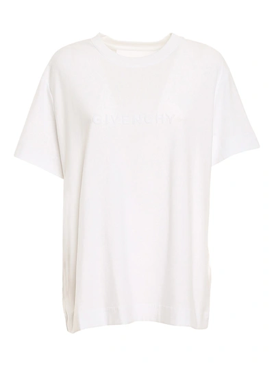 Shop Givenchy Towelling Logo T-shirt In White