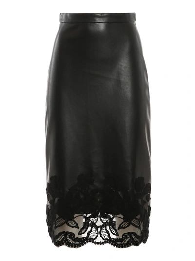 Shop Ermanno Scervino Faux Leather Skirt In Black