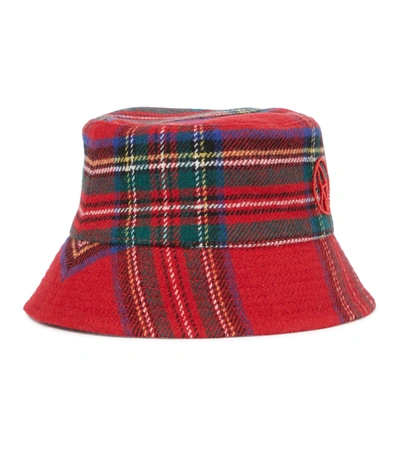 苏格兰格纹羊毛混纺渔夫帽